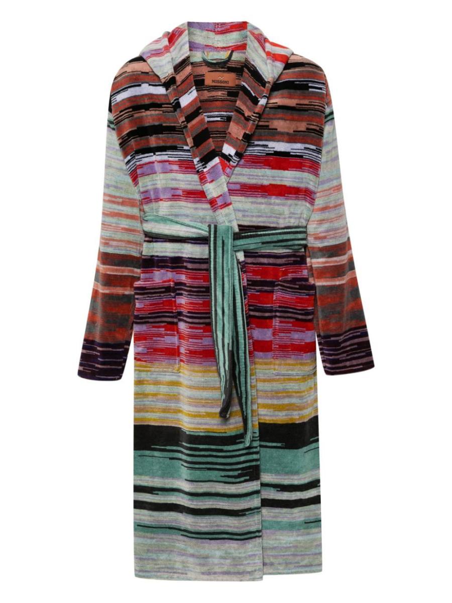 striped cotton bathrobe