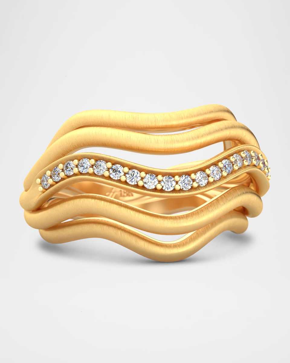18K Gold Sierra Statement Ring with Diamonds