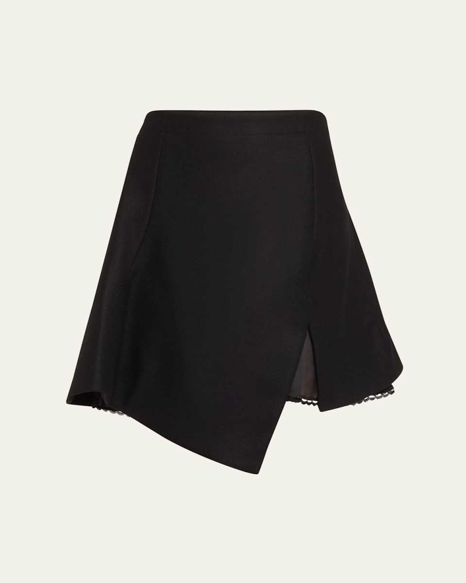Asymmetric Mini Suiting Skirt