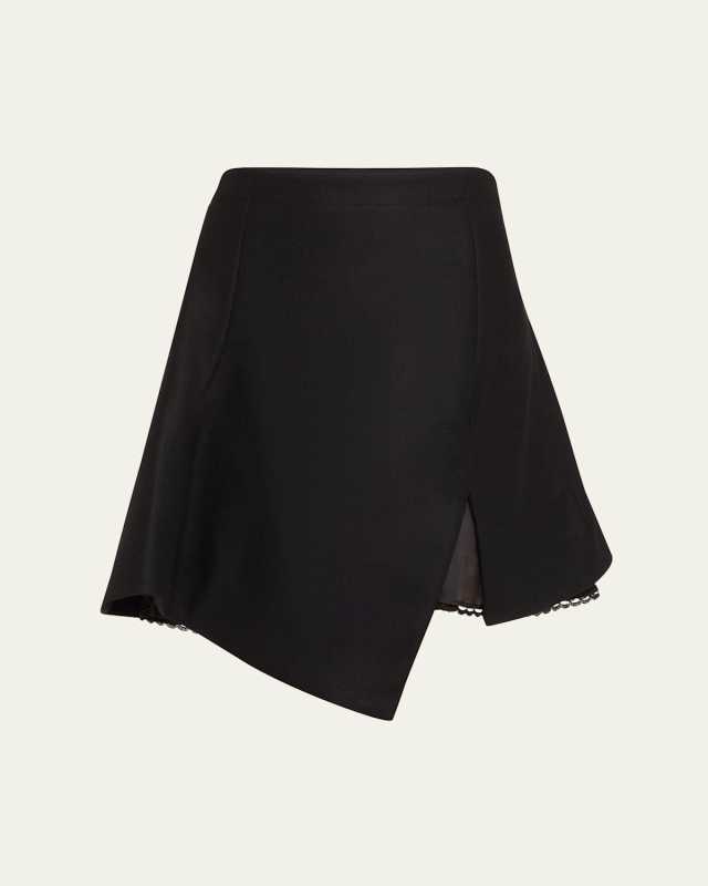 Asymmetric Mini Suiting Skirt
