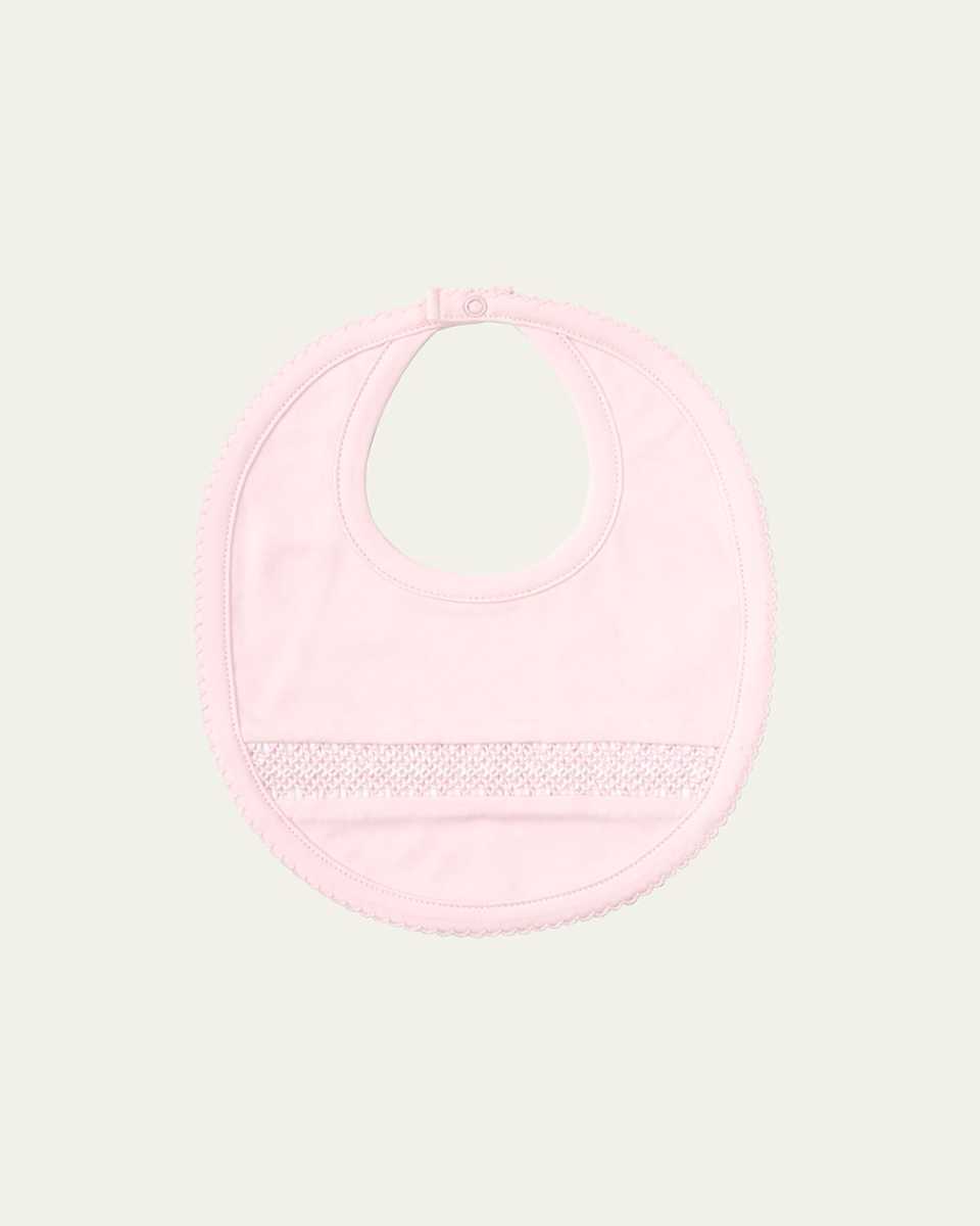 Girl's Hand-Smocked Pima Cotton Baby Bib
