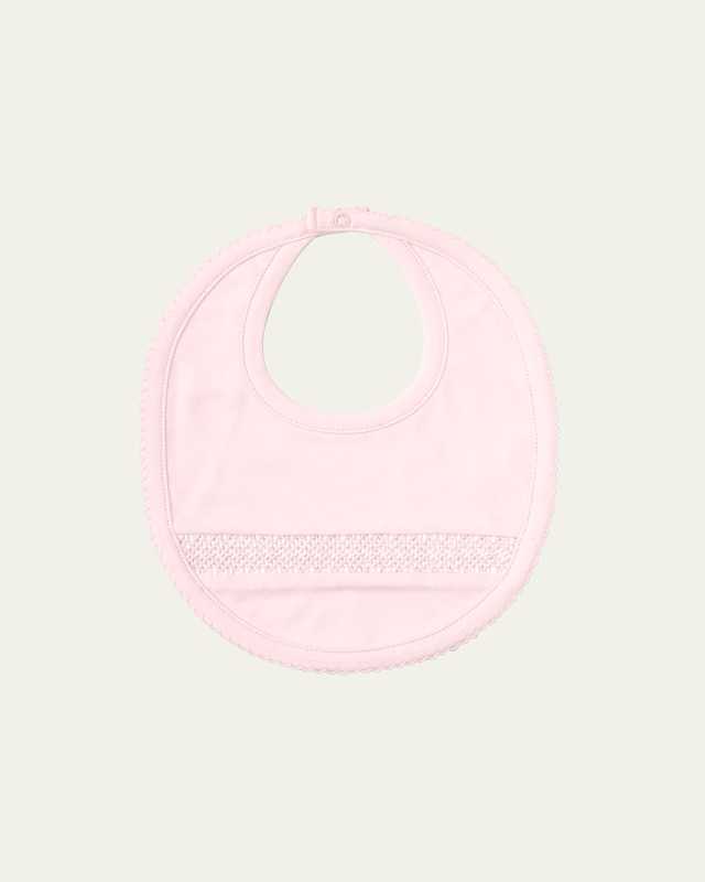 Girl's Hand-Smocked Pima Cotton Baby Bib