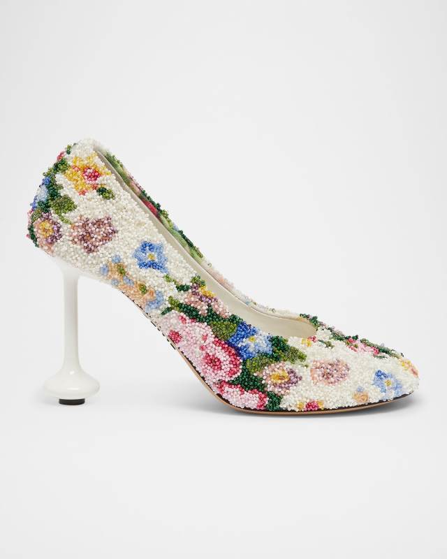 Toy Floral Beaded Pumps