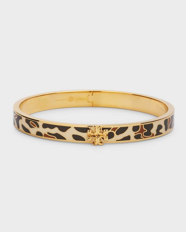 Kira Enamel 7mm Bracelet, Gold/Leopar