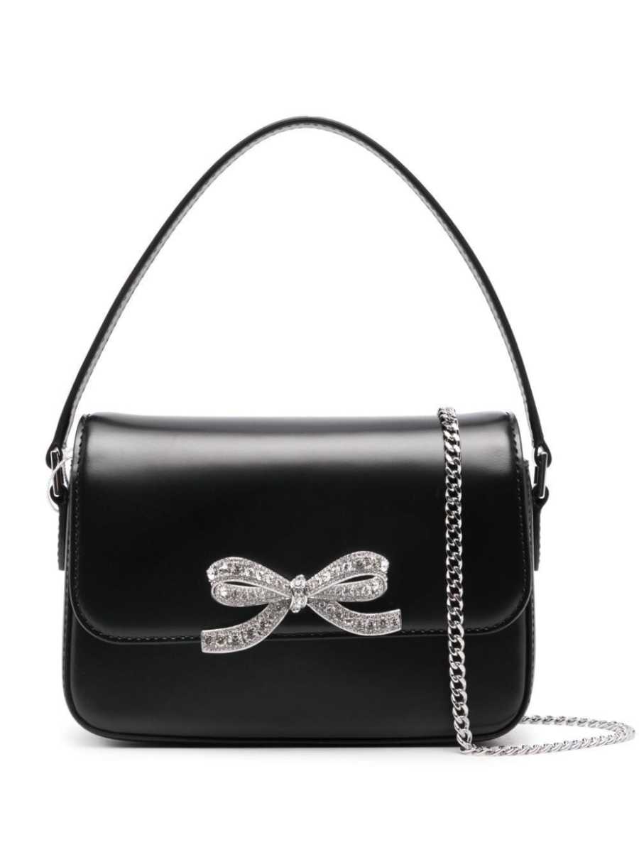 bow-detail leather tote bag