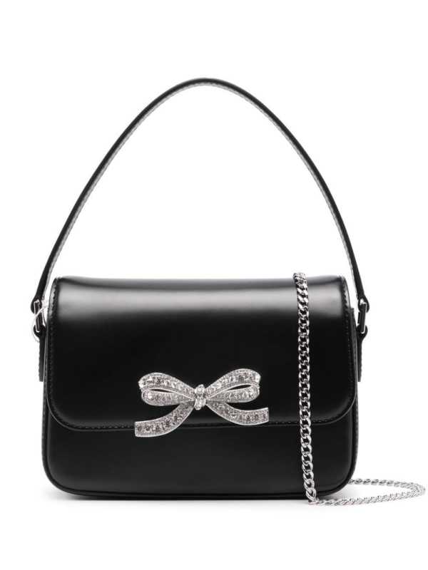 bow-detail leather tote bag