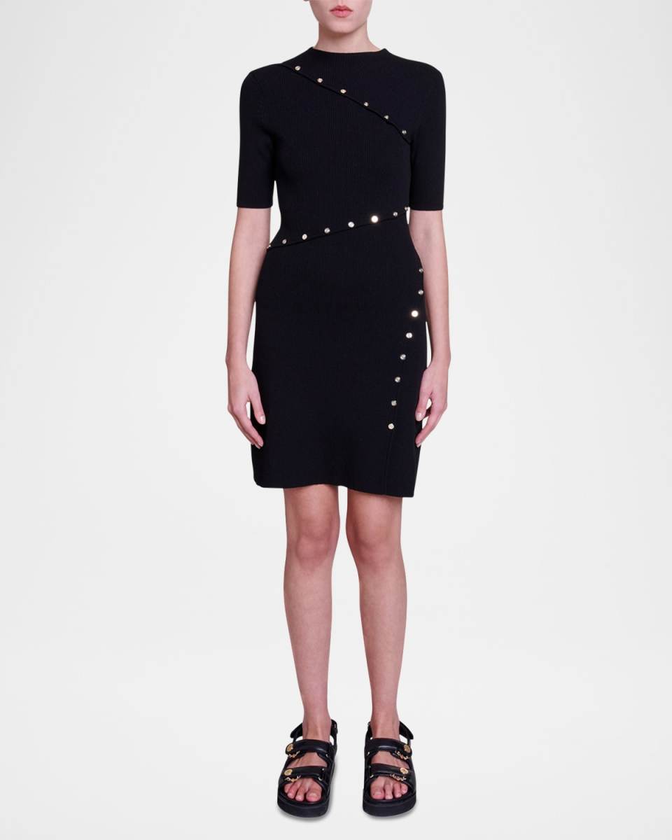 Rellier Ribbed Knit Dress