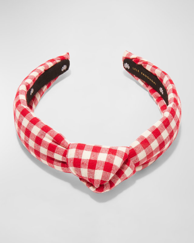 Kids Gingham Knotted Headband