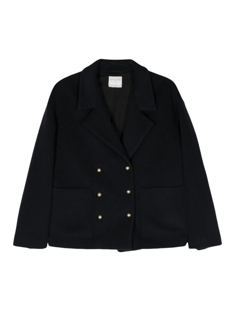 Forte Forte Manteau Court - Bleu