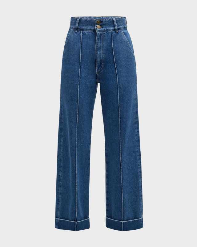70s Cuffed Crop Straight Jeans