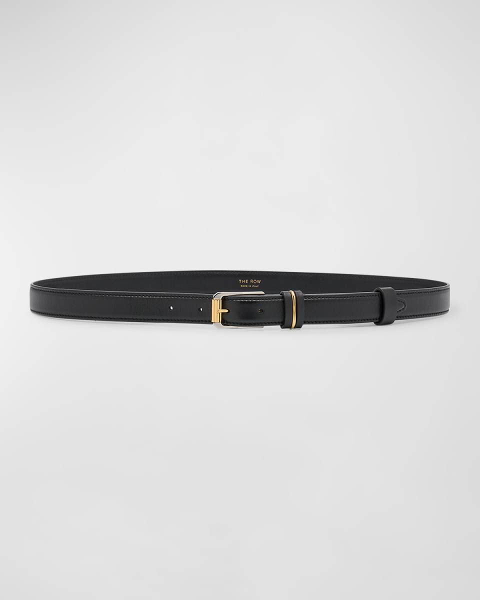 Metallic Loop Small Leather Belt