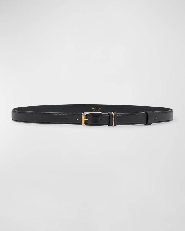 Metallic Loop Small Leather Belt
