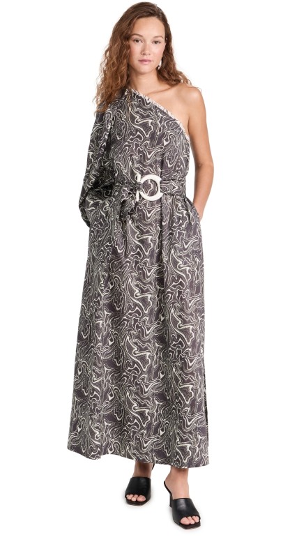 Nackiye Great Escape One Shoulder Dress Chocho Marble