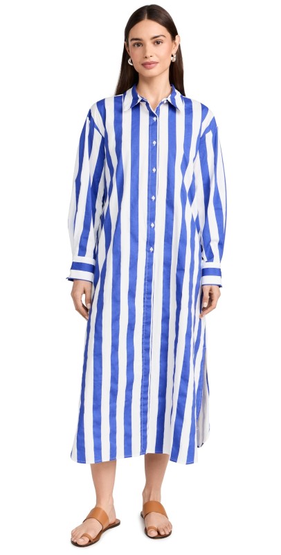 English Factory Big Stripe Maxi Dress Blue Stripe