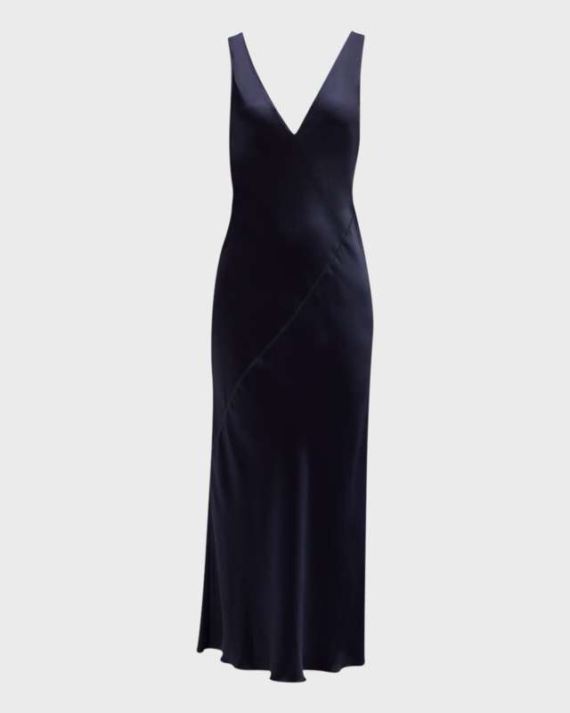 Silk Charmeuse Bias Sleeveless Midi Dress