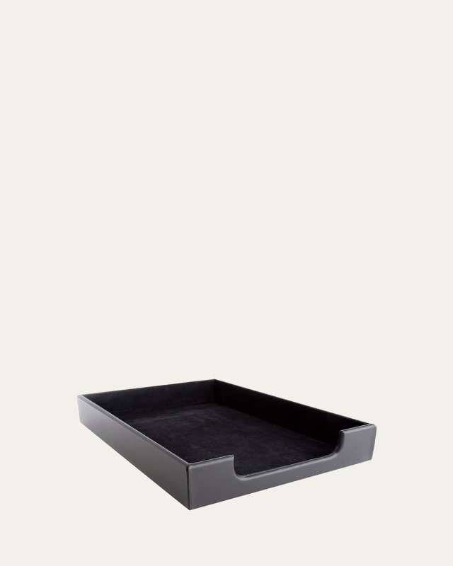 Personalized Leather Letter Desk Tray