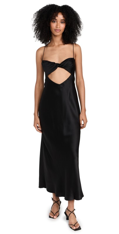 The Sei Twist Bandeau Cutout Dress Black