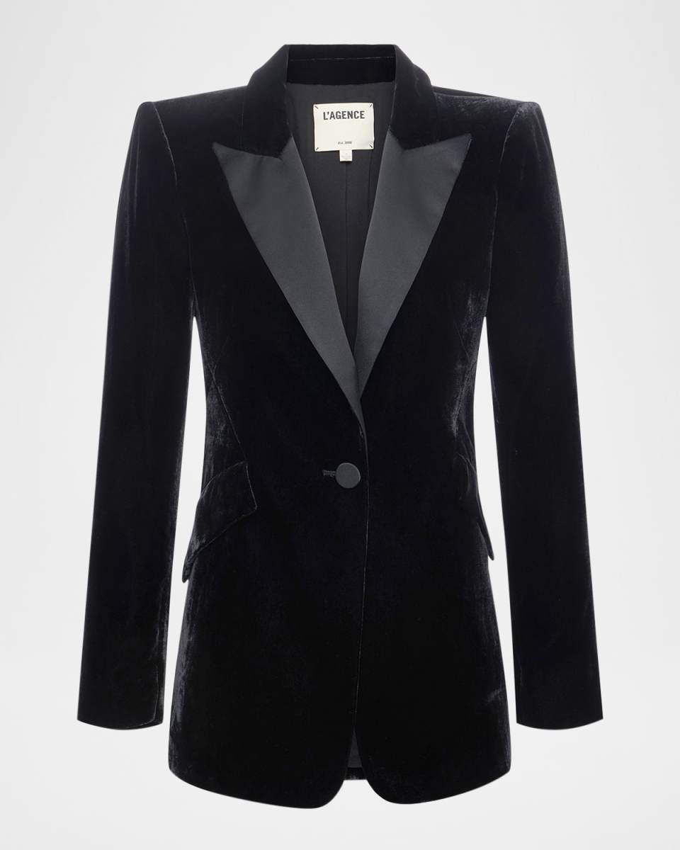 Sheila Structured Velvet Tux Blazer