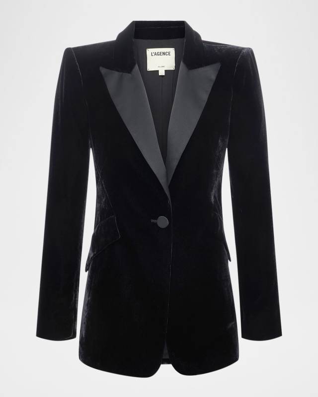 Sheila Structured Velvet Tux Blazer