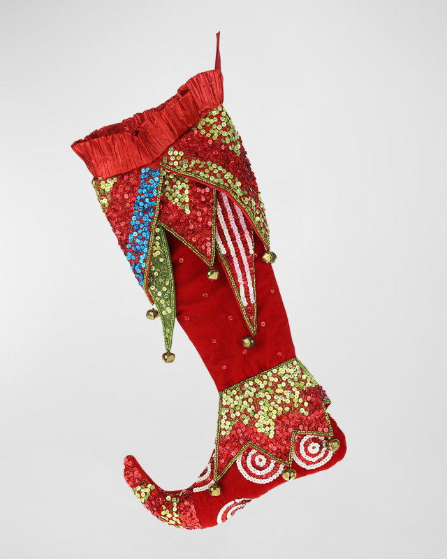 Festive Jester Christmas Stocking, 25"