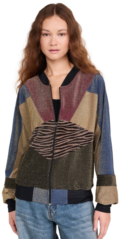 BruceGlen Glint Zebra Dolman Track Jacket Prism Zebra Multi