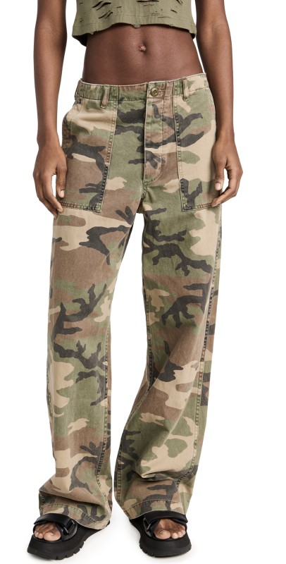 R13 Wide Leg Utility Pants Camo