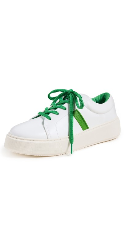 GANNI Sporty Mix Cupsole Sneakers Contrast Stitch Kelly Green