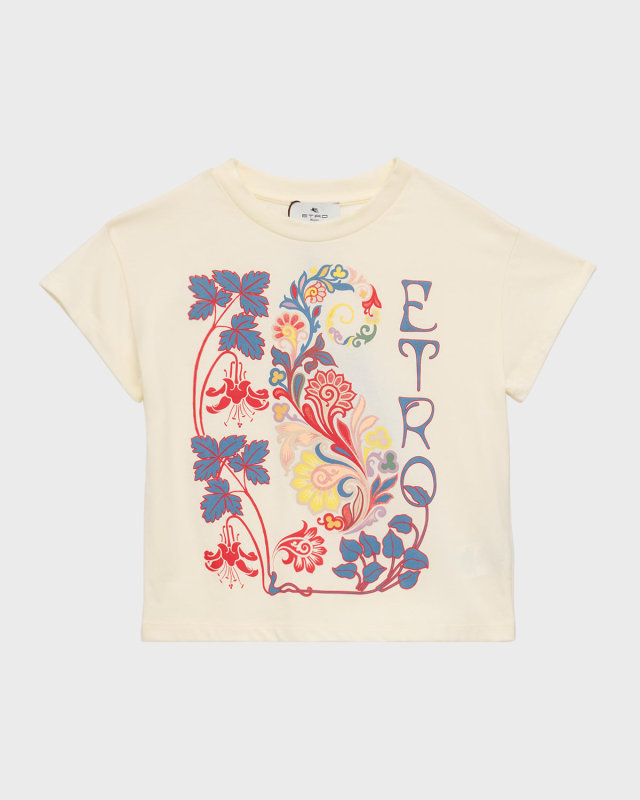 Girl's Logo-Print Paisley-Print T-Shirt, Size 12-