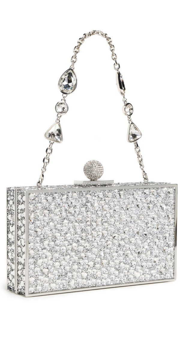 Sophia Webster Clara Bijou Box Bag Silver Crystal