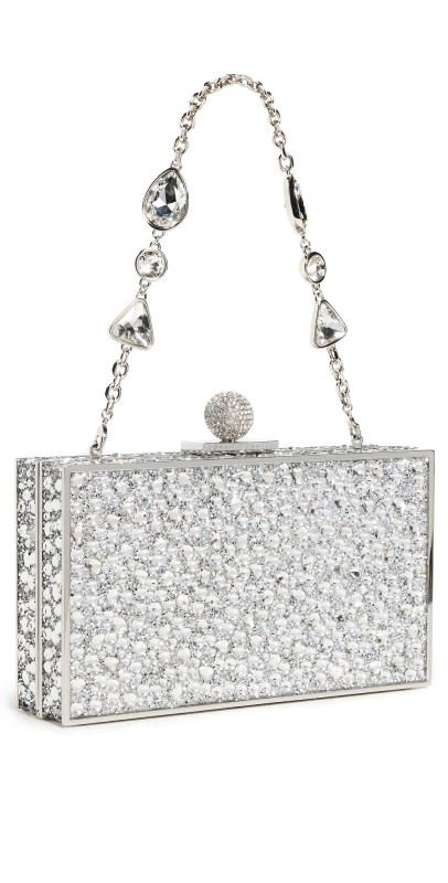 Sophia Webster Clara Bijou Box Bag Silver Crystal