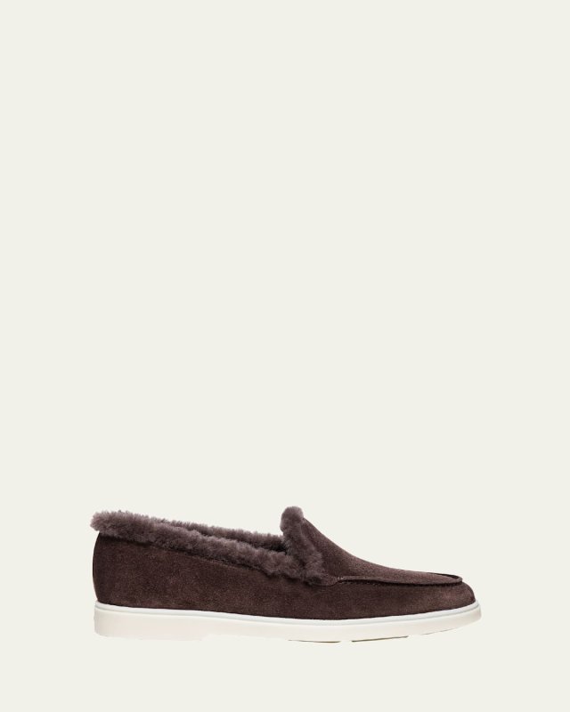 Yalta Suede Shearling Sporty Loafers