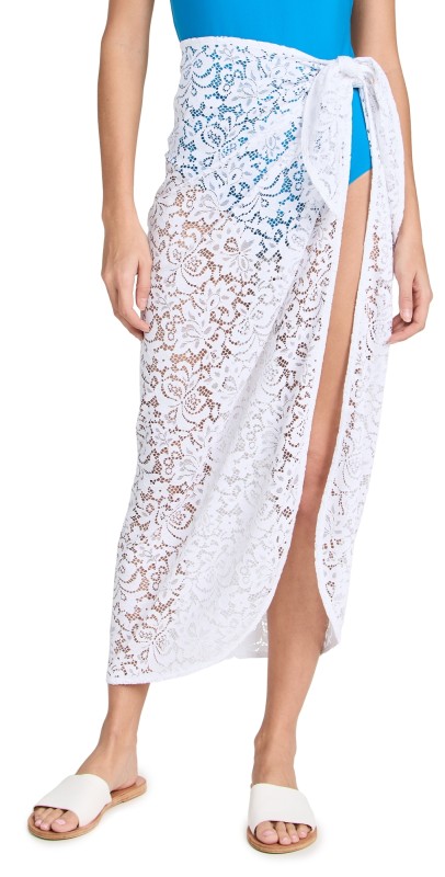 STYLEST AquaLace Quick-Drying Lace Pareo Blanc