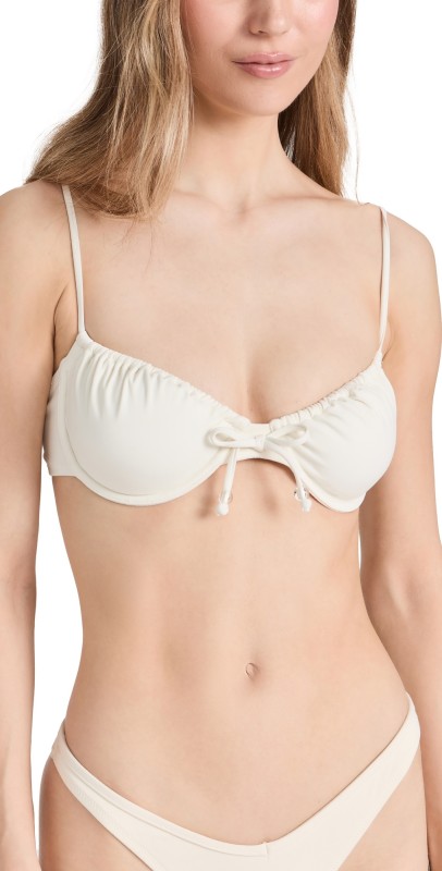 Solid & Striped Solid & Striped x Sofia Richie Grainge The Lolita Bikini Top Ecru