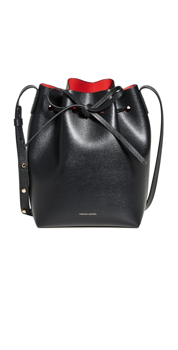 Mansur Gavriel Mini Bucket Black/Flamma