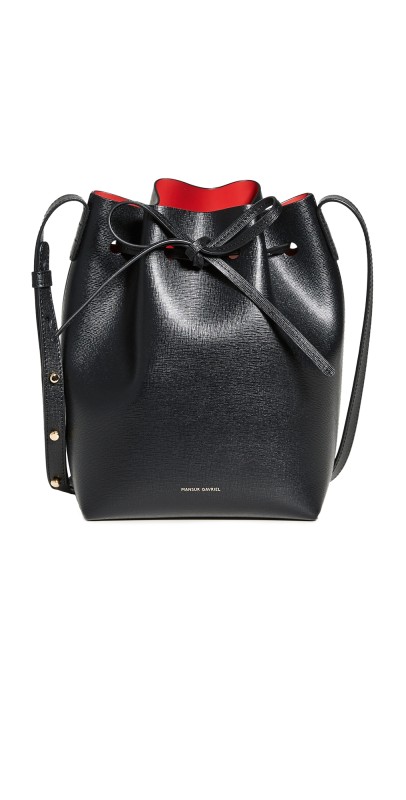 Mansur Gavriel Mini Bucket Black/Flamma