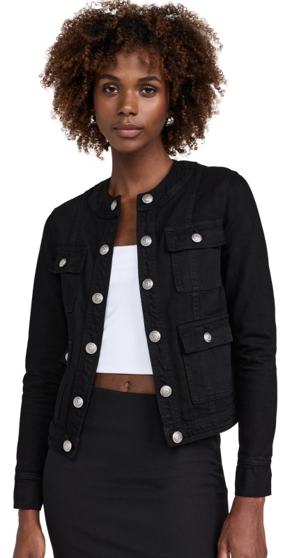 L'AGENCE Yari Collarless Jacket Noir