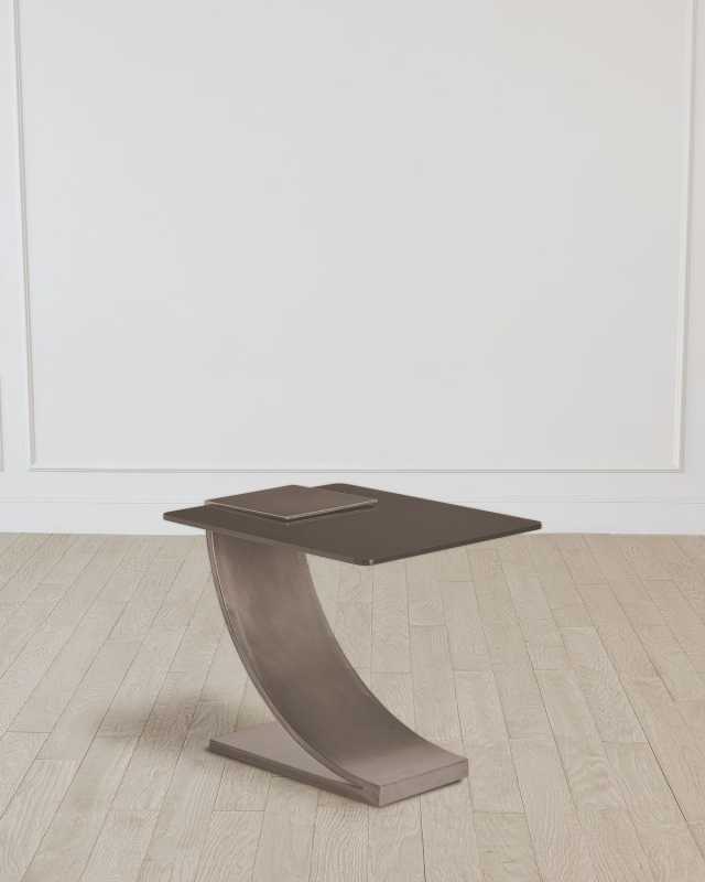 Side Table with Smoke Glass Top