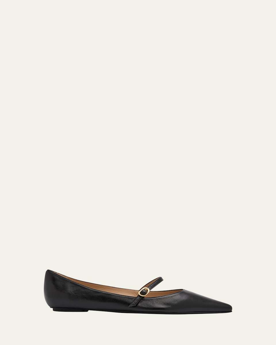Emilia Leather Mary Jane Ballerina Flats