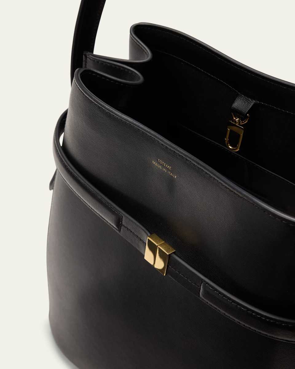 Belted Napa Leather Bucket Bag