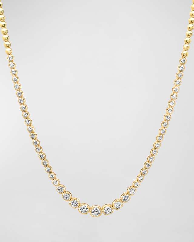 18k Graduated Diamond Tennis Necklace