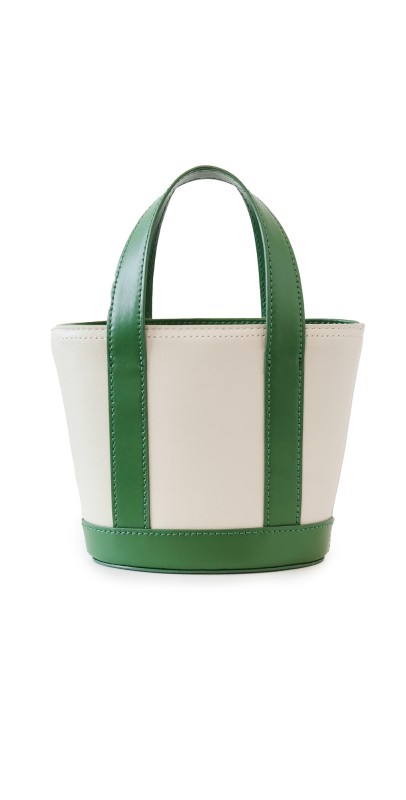 STAUD Allora Micro Tote Cream/Leaf