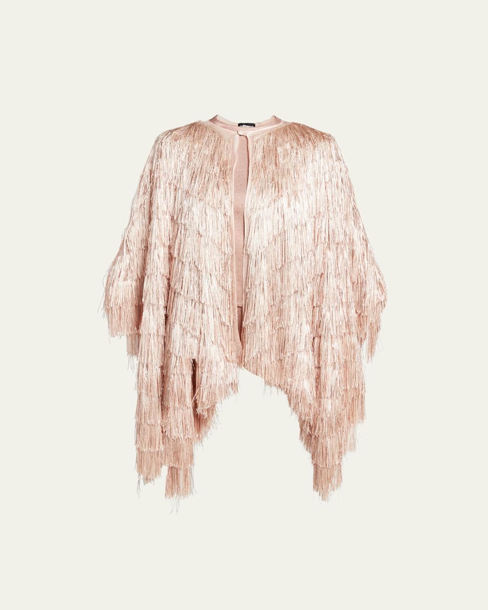 Metallic Fringe Cape