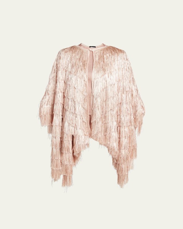 Metallic Fringe Cape