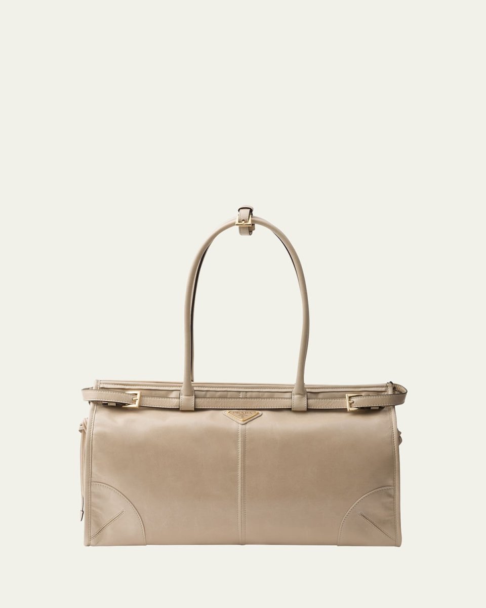 Large Buckle Leather Shoulder Bag