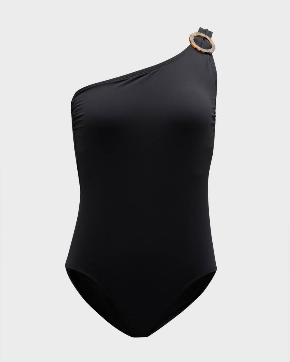Novelty Ring One-Shoulder One-Piece Swimsuit