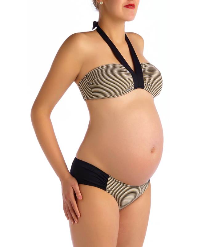 Maternity Palm Springs Knitted Stripe Two-Piece Bikini Swim Set