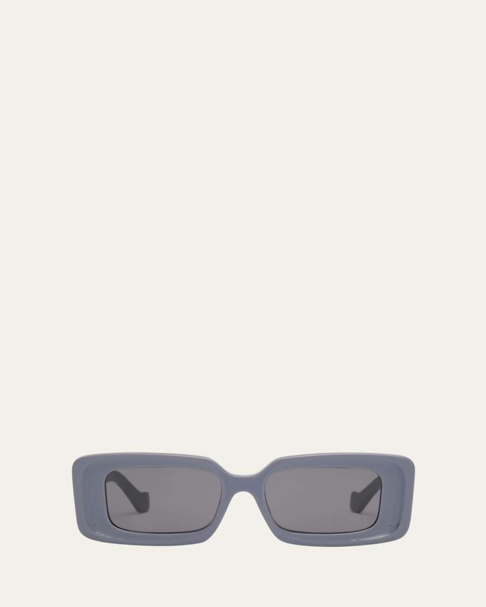 Havana Anagram Rectangle Acetate Sunglasses