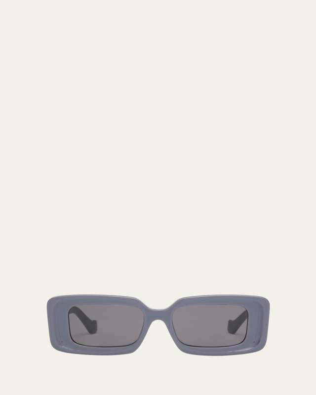 Havana Anagram Rectangle Acetate Sunglasses