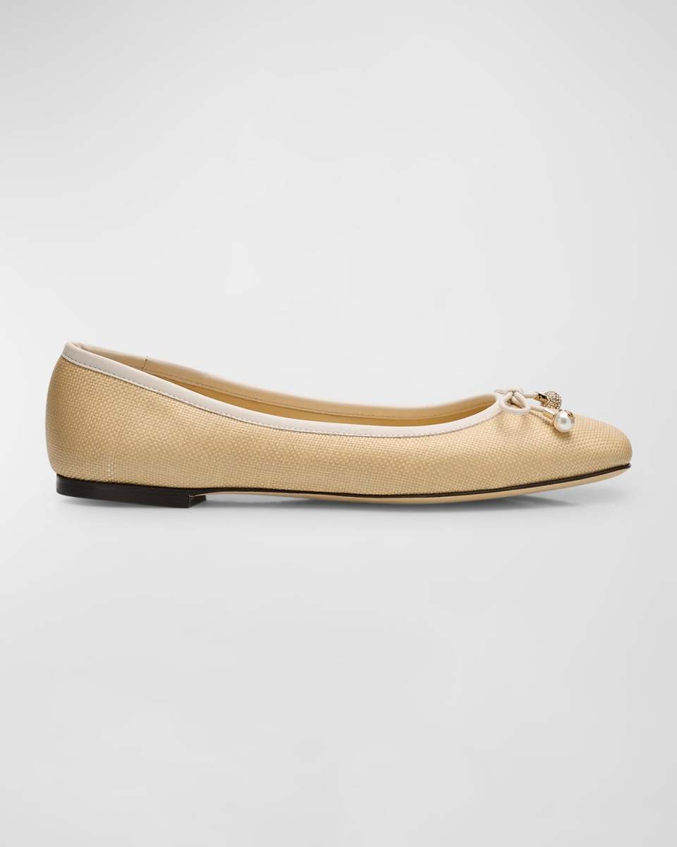 Elme Cotton Bow Ballerina Flats