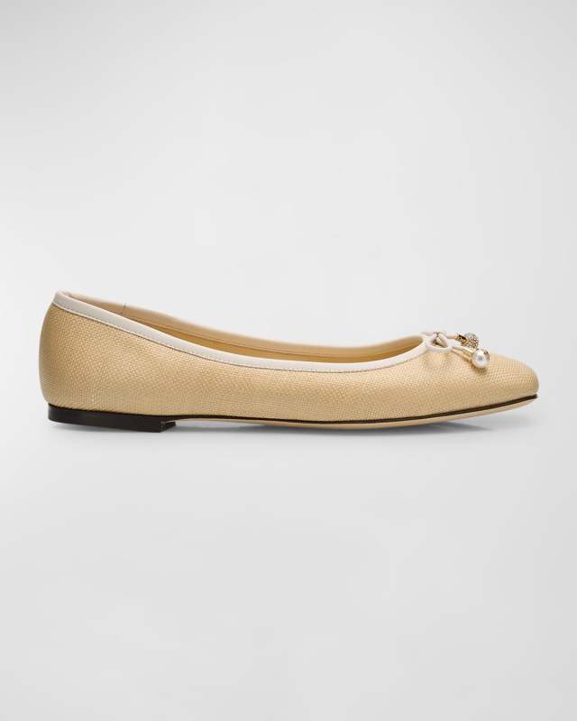 Elme Cotton Bow Ballerina Flats